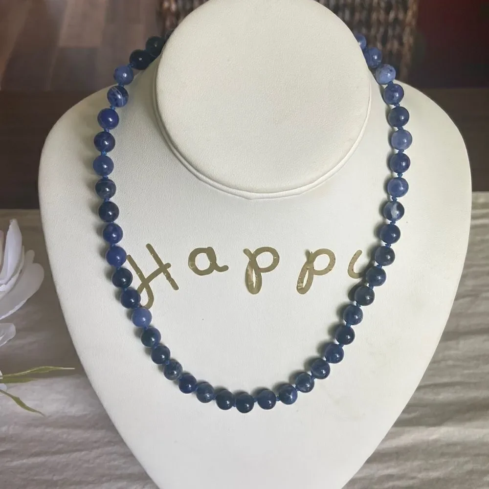 Necklace Brazilian stones round blue NWOT